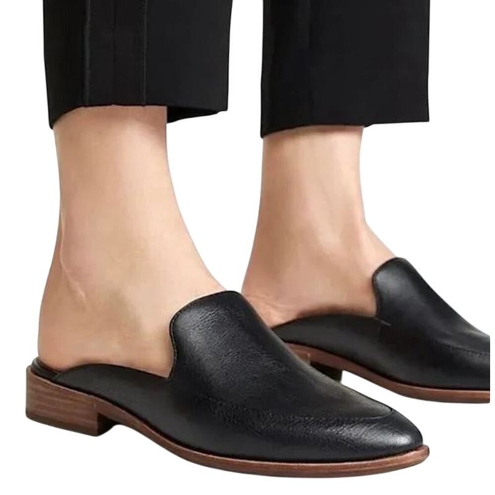 Madewell Women's 9 Black Leather‎ The Francis Loafer Mule
